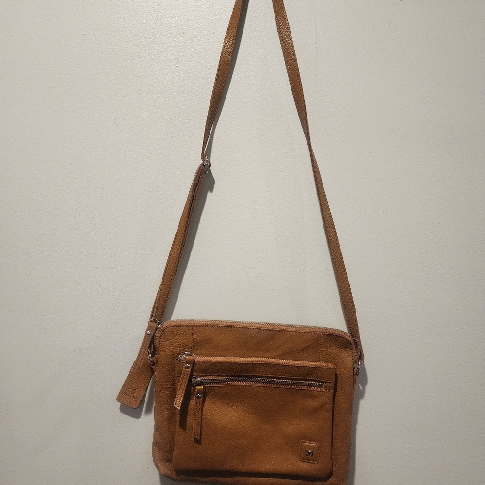 Wise Owl Brown  Leather Purse Crossbody